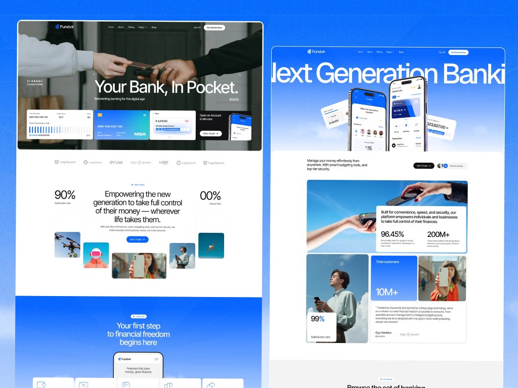 Professional services website example — two-column landing page layout with hero messaging, benefits, and conversion CTA.